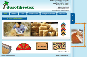 durofibre.com: Welcome to durofibretex is one of the manufacturing and exporting units 
of coir and rubberCoir Village, Coir foam, Coir Pith, Coir Mattress, Coir 
roducts, Coir Industry, Coir mats, Coir mills, Coir
Coir Products in kerala,