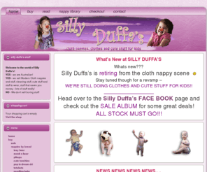 sillyduffas.com: Silly Duffas - Cloth Nappies, Clothes and Cute Stuff for Kids
We supply a huge range of Issy Bear, Monk n Bear, and Pikapu cloth nappies, along with bright and colourful clothing and quirky, cute things