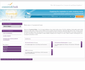 courseworkbank.co.uk: CourseworkBank | Essays and Coursework Help
courseworkbank - Thousands of free coursework examples and essays.  