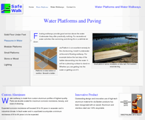 underwaterpaving.com: Water Platforms and Paving
Water platforms for professional and recreational use on lake bottom, seafloor, and on beach. Garden paver stones on top of aluminum frame.