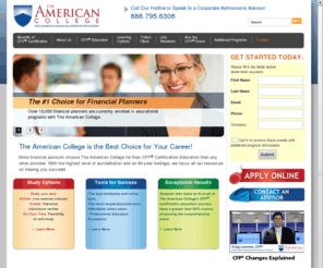 financialplanningsuccess.com: CFP® Certification, Certified Financial Planner, CFP Courses - The American College
The American College is the #1 provider of financial planing education for securities, banking, and insurance professionals.