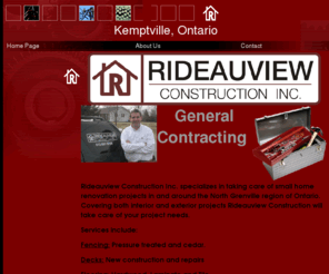 rideauviewconstruction.com: Welcome to www.rideauviewconstruction.com
home renovations and remodelling in the North Grenville and Ottawa region