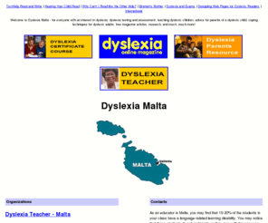dyslexia-malta.com: Dyslexia Malta
Dyslexia Malta - For everyone with an interest in dyslexia in Malta: dyslexia organizations in Malta; dyslexia resources in Malta