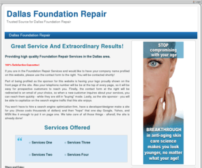 mydallasfoundationrepair.com: Dallas Foundation Repair | Dallas Tx Foundation Repair
Trusted Source for Dallas Foundation Repair