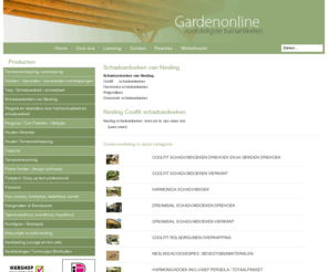 schaduwdoeken.org: Schaduwdoek / Schaduwdoeken Nesling · Garden Online
Schaduwdoek / Schaduwdoeken Nesling. 

Coolfit schaduwdoeken
Harmonica doeken
Rolgordijnen
Dreamsail schaduwdoeken
Nesling Coolfit schaduwdoeken
Nesling schaduwdoeken; mooi om te zien maar ook functioneel. Nesling heeft haar Coolfit doeken door TNO