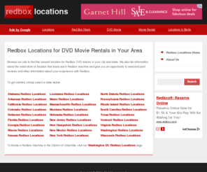 redboxlocations.com: Redbox Locations
Find any Redbox location in any state, in any city in the country. You will find detailed information about each location