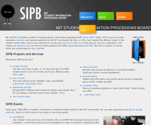 sipb.org: MIT Student Information Processing Board
MIT Student Information Processing Board