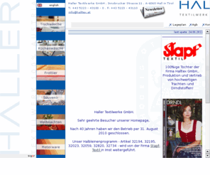 halltex.at: Tischdecken HALLTEX Tischwäsche Küchentextilien Geschenke
HALLTEX Internet-Seite