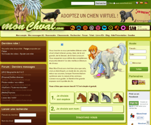 monchval.com: MonChval.com - Elevage virtuel de chevaux, poneys avec simulation de centre équestre : cheval, galops fédéraux, site ludo-éducatif et jeux.
Elevage virtuel de chevaux, poneys avec simulation de centre équestre : cheval, galops fédéraux, site ludo-éducatif et jeux.