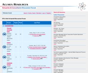 actuariesandconsultants.com: UK & Irish Actuarial Discussion Forum
A bulletin board system written in ASP.NET