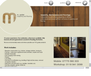 mcfservices.co.uk: Carpentry and flooring in Berkshire from M Carter
MCF Services provide a wide range of carpentry, project management and handy man services, including curtain and blind fitting, television wall mounting and furniture assembly, in and around Reading.