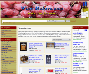 wine-makers.com: Wine-makers - Best Wines & Wine Making | Wine Kits & Accessories
Best wines and wine making kits, wine making supplies, and information.  Buy Wines and Wine Making Accessories on sale at auction prices and Save Big