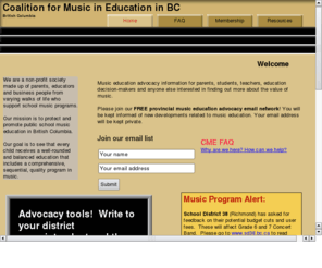 bcmusiccoalition.org: CME in BC - Music Matters!
To protect and promote public school music education programs.