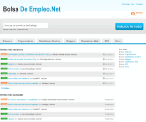 deempleo.net: De Empleo - Busquedas y Ofertas de Empleos
Bolsa de trabajo independiente paratrabajos fulltime o parttime de todo el mundo