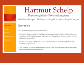 psychotherapie-schelp.com: Hartmut Schelp
Hartmut Schelp - Psychologischer Psychotherapeut, Rembertistraße 23, 28195 Bremen