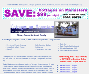 cottagesonmonastery.com: Sitka Vacation Rentals, For Rent, homes, apartments, cabins, cottages and floathouses
