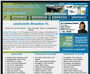 locksmithbrandonfl.com: Locksmith Brandon FL Residential Auto Locksmiths Emergency Lockouts Commercial Lost Keys Affordable Locksmiths Brandon FL
Locksmith Brandon FL 24/7 emergency lockouts auto lost car keys residential commercial affordable locksmiths Brandon FL.  Lost keys broken key removal new locks changed safe opening master lock experienced locksmiths Brandon Florida.