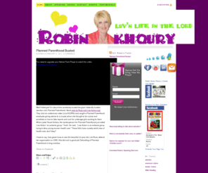 robinkhoury.com: Robin Khoury  Luvn Life in the Lord Blog Lovin' Life in the Lord
Robin Khoury is a voice for Christianity and motherhood, as well as a publisher and homeschooling advocate.