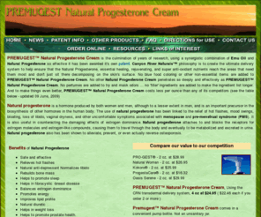 naturalprogesteronecreamtherapy.com: PREMUGEST™ Natural Progesterone Cream, Using the CRN transdermal delivery system
Canyon River Naturals Patented Natural Progesterone Cream