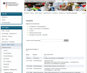 pfandpflicht.info: BMU - Abfallwirtschaft - Verpackungsverordnung: Informationen zur Pfandpflicht
Bundesministerium für Umwelt, Naturschutz und Reaktorsicherheit