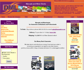 manuals.co.nz: Manuals and Motor Books for Cars, Motorcycles, Vehicles & Machinery - DML The Manual Specialists.
Workshop manuals, motorbooks and sales brochures for all types of vehicles and machinery. Old and new.