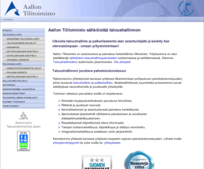 aallon.com: Aallon Tilitoimisto, Helsinki | Ulkoista taloushallinto ja palkanlaskenta
Aallon Tilitoimisto on auktorisoitu, palveleva helsinkiläinen tilitoimisto. Ulkoista taloushallinto, kirjanpito ja palkanlaskenta ammattilaiselle - ota yhteyttä!