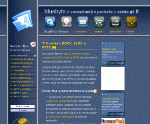 bluebyte.ro: BLUEBYTE
consultanţă, asistenţă, servicii de suport IT şi WEB, p