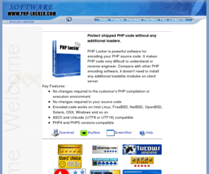 php-locker.com: PHP Locker,PHP Encoder - Protect shipped PHP code without any additional loaders.
PHP Locker - Protect shipped PHP code without any additional loaders.