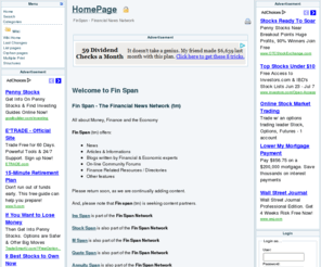 finspan.com: Financial News  -    FinSpan  -   Financial News Network : HomePage
FinSpan Financial News Network provides news, information, articles and online community services