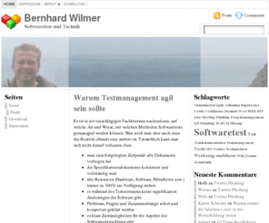 bernhardwilmer.de: Bernhard Wilmer
Gedanken Ã¼ber Softwaretest, Softwaretechnik, Web 2.0 und Privates