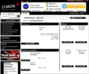 starzik.lu: Toutes les musiques et clips sur Starzik
Starzik, le site légal de téléchargement de musique en ligne et aussi de vidéo, jeux, logiciel et livre.