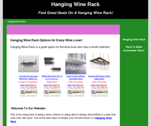 hanging-wine-rack-info.com: Hanging Wine Rack - Hanging Wine Rack
One of the great enjoyment of being a wine collector is being able to display wine bottles in a way that suits their own style. One of the best ways to display your favorite wines is a Hanging Wine Rack.