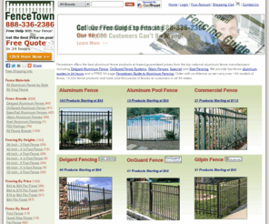 avinylfence-town.com: Aluminum Fence, Aluminum Fencing, Aluminum Pool Fences, Guaranteed Lowest Prices | Fencetown
FenceTown aluminum fence panels include Delgard, OnGuard Fence, Specrail and Gilpin Aluminum Fencing.  We sell thousands of pool fences, pet fences and ornamental fences with guaranteed lowest prices, quotes in 24 hours and our FREE 50 page Guide to Aluminum Fence