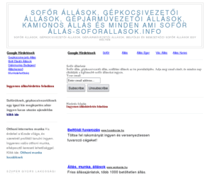 soforallasok.info: Sofőr állások, gépkocsivezetői állások, gépjárművezetői állások, kamionos állás és minden ami sofőr állás-soforallasok.info
Sofőr állások, gépkocsivezetői állások mindig frissen, ingyen. Ingyenes sofőr állást kínál hirdetés feladás