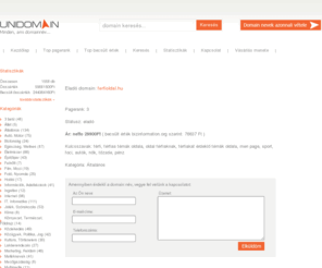 ferfioldal.hu: Unidomain - ferfioldal.hu
ferfioldal.hu ideális választás, ha olyan témát szeretne közzétenni a nagyközönségnek, ami a férfiakat érdekli.