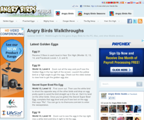 angrybirdsguide.com: Angry Birds Walkthroughs and Solutions to Angry Birds the Game
An easy to navigate site with walkthroughs and golden egg tips to help you beat Angry Birds the game.