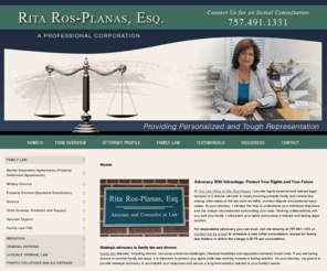 ritaros-planas.com: Family Law Attorney Virginia Beach VA | Chesapeake Criminal Defense Lawyer Virginia
For trusted Virginia Beach advocacy in family law and criminal defense, please call 757-491-1331. At The Law Office of Rita Ros-Planas, you can speak directly to an experienced attorney about your case or claim, including divorce, or a traffic violation.