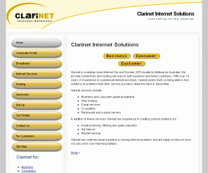 clari.net.au: Clarinet Internet Solutions
