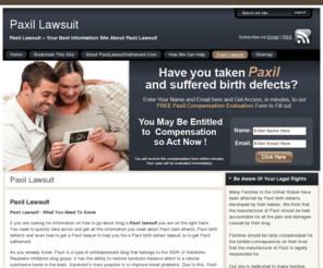 paxillawsuitsettlement.com: Paxil Lawsuit - Everything You Should Know Before Filing a Paxil Lawsuit.
Get Your FREE Paxil Lawsuit Compensation Evaluation Now and Learn If You Qualify for  Paxil Compensation Quickly !