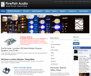 fivefishstudio.com: FiveFish Audio -  Lunchbox 500 Series Modules Preamps, Equalizers, and DIY Kits
FiveFish Audio - Lunchbox Modules, 500 Series Preamps and Equalizers, DIY Kits