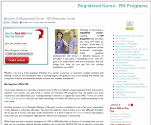 registerednursejobopportunities.com: Registered Nurse Training - RN Schools, Online Degree Programs
Be a registered nurse. Learn about training at RN schools and online degree programs.