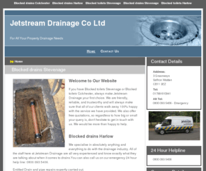 blockeddrainsstevenage.com: Blocked drains Stevenage : Jetstream Drainage Co Ltd
Do you have Blocked drains Stevenage or Blocked drains Colchester if yes look no further - see our website for more information