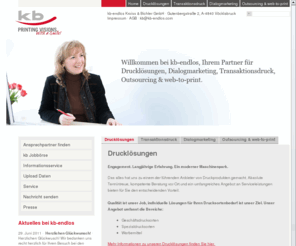 kb-endlos.at: Drucklösungen | Transaktionsdruck | Dialogmarketing | Outsourcing | web-to-print :: kb-endlos Kroiss & Bichler GmbH
Geschäftsdrucksorten, Transaktionsdruck, Dialogmarketing, Outsourcing und web-to-print-Lösungen; Wir sind Österreichs größter Druckdienstleister und unterstützen unsere Kunden in der Kommunikation mit deren Geschäftspartnern in diesen 4 Kernbereichen.