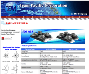 bestsot227.com: Team Pacific Corporation : Breakthrough Power Packaging Solutions
Team Pacific Corporation is a 100% Filipino owned corporation specializing in the subcontract assembly of semiconductor devices.