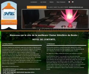 hoteldelentente.com: Chaine Hôtelière de l’ENTENTE - Hotel Chain of ENTENTE
<p> Site Web officiel de la Chaine Hoteliere de l’Entete, à une Minute de l’Aéroport International Cardinal Bernardin Gantin ; sur l’Avenue Pape JEAN PAUL II et l’Annexe à la Zone Résidentielle patte d’Oie, place des Martyrs</p> 