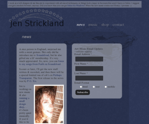 jenstrickland.com: news : Jen Strickland, “one of the more evocative solo artists stepping across the modern garage-psych landscape”
jen strickland is a musician and visual artist in cambridge, massachusetts.