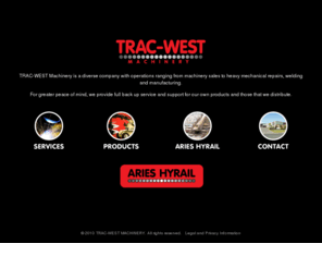 tracwest.com.au: TRAC-WEST Machinery
TRAC-WEST Machinery is a diverse company with operations ranging from machinery sales to heavy mechanical repairs, welding, manufacturing and fabrication. TRAC-WEST MACHINERY is the Western Australian distributor for the FINN range of products