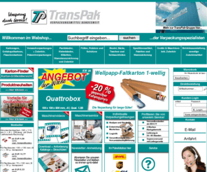 transpak-verpackungen.net: TransPak - Ihr Partner fr Verpackungen, Kartonagen, Fllmaterial, Klebebnder, Speditionsartikel und individuelle Verpackungslsungen
In unserem Online-Shop finden Sie das komplette Sortiment an hochwertigen Verpackungsmaterialien wie z.B. Kartonagen aus Vollpappe und Wellpappe, Buchverpackungen, Versandtaschen, Strechfolien, PE-Folien aller Art. Darber hinaus fhren wir zahlreiches Zubehr und Maschinen fr die effiziente Verpackung Ihrer Waren. Neben unseren Katalogartikeln bieten wir Ihnen auch Sonderanfertigungen nach Ihren individuellen Wnschen und die Einlagerung Ihrer Verpackungsmittel. Gnstige Konditionen, kundenfreundlicher Service uns hohe Qualitt sind fr uns selbstverstndlich.