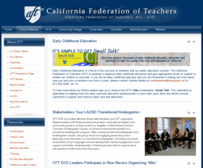 eceop.org: Early Childhood
As the statewide affiliate of the American Federation of Teachers, the CFT represents faculty and other school employees in public and private schools and colleges, from early childhood through higher education.