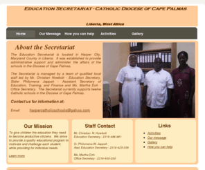 harperdioceseedu.org: Education Secretariat
Education Secretariat of the Catholic Diocese of Cape Palmas, 